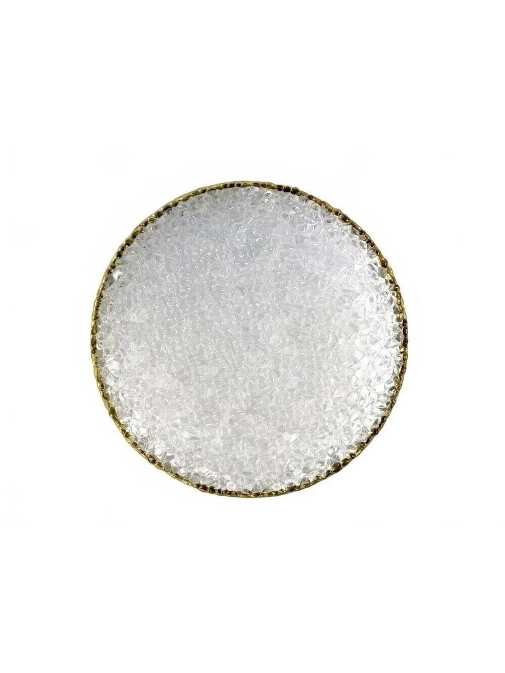 Set of 6 Hand Decorated Artistic Accents Pebble Glass Plates Gold Rim Turkey 8" - Picture 3 of 10